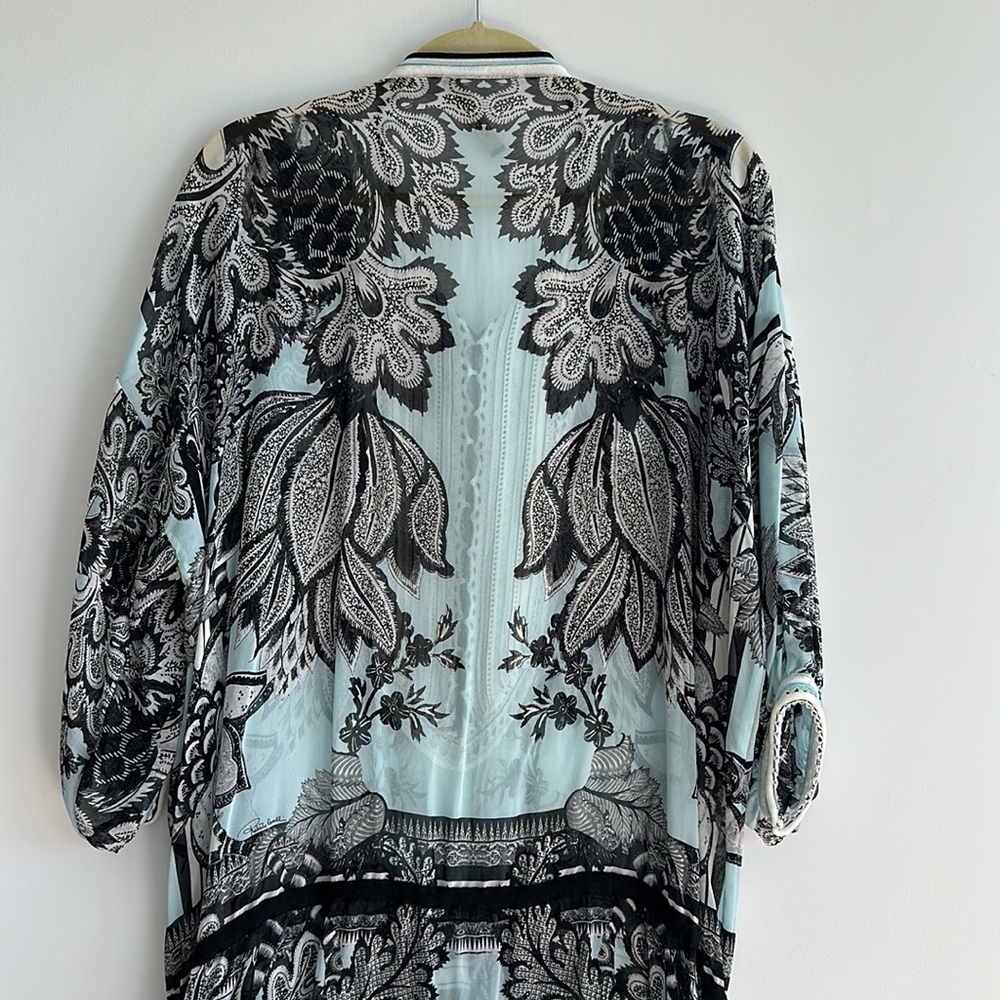 Roberto Cavalli Silk Sheer Tunic Blouse with Knitted Details Size 42 - Picture 10 of 13